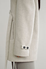 Fuzzy heavy wool coat, Light grey