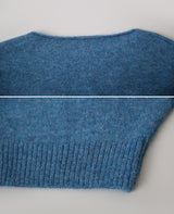 Boatneck One Shoulder Wool Crop Knit (6color)