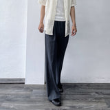 Textured Wide-Leg Trousers