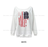 Vintage Flag Off-Shoulder Sweatshirt