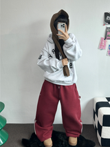 FLEECE❤TRACK LINE 3 LINE LONG PANTS ❤🖤🤍💙🩶5COLOR