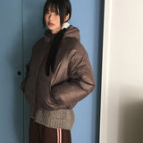 Linec Glossy Short Hooded Padded Jacket
