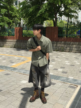 Melan Destroid Bermuda Denim Pants 2C