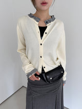 check frill cardigan 