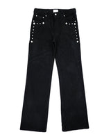 スタッドブーツカットスエードパンツ (BLACK)