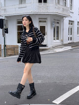 Clang wool striped cardigan