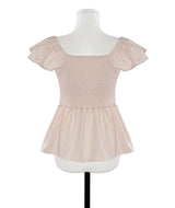 ode-blanc off & square shirring bl