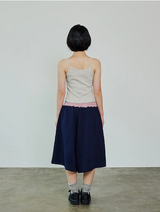 チェックバンディングバミューダパンツ - ネイビー
