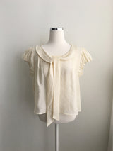 Olive tie blouse