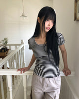 ピーポーストライプ半袖Tシャツ