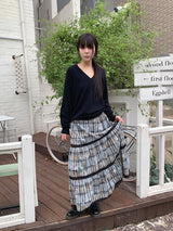 FADE CHECK MAXI SKIRT (2C)
