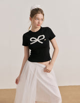 ダーリンレースリボンサマーTシャツ Black