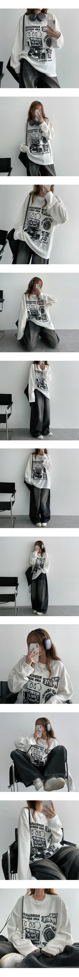 コマープリンティドオーバーニットTシャツ (3 colors)