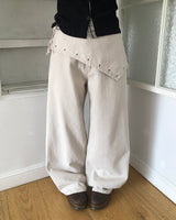 マオンアイレットスカーフレイヤードコットンパンツ