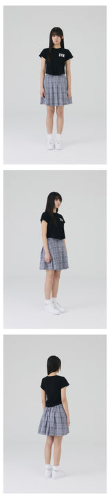 PLEATS CHECK SKIRT