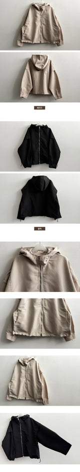 Sharmon incision layered hooded jumper