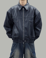 フェイドレザーパディング (Black)