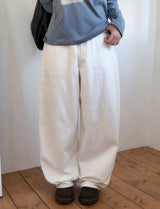 Backpoint Herringbone Cotton100 Wide Pants (2color)