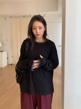 [unisex] Huked Color Matching Waffle Warmer Over Long Sleeve Tee