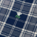 Stranger Classic Fit Cotton Embriodery Long Sleeve Shirt (Blue Check)