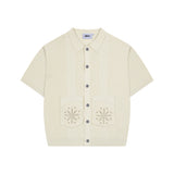 XTK152 Cuban Cara Short Sleeve Knit Cardigan (IVORY)