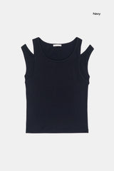 Eos cut-out ribbed sleeveless top