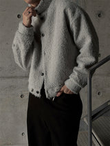 [Unisex] アルパカハイネッククロップカーディガンジャケット(3color)