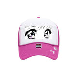 Brush Girl Eyes Trucker Cap (Pink)
