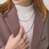 [Two-line set] Surgical steel necklace_CLEF TWO TONE NEC