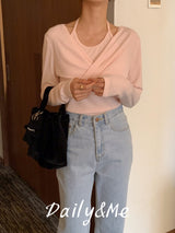 Halter Twisted T-shirt(3color)
