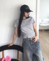 トンメストライプショートスリーブTシャツ