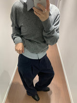 ファインウールエッセンシャルVネックニット(2color)