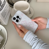 [handmade] pink flower pearl jelly hard case