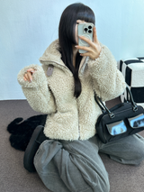 テディ🧸チョーカーシープファームスタンジップアップジャケット 🤎💛💚2カラー