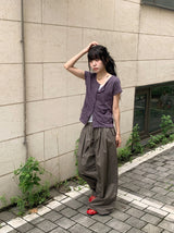 Musec Vintage Slim-Fit Layered Short Sleeve Cardigan