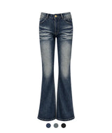 Vintage Washed Bootcut Denim Jeans