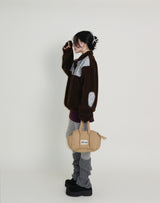Femme Flower Pattern Quilted Fleece Long Sleeve T-Shirt (Button Detail)