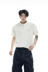 テクスチャーニットメッシュTシャツ