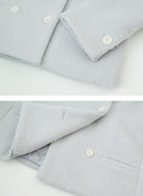 [SHOPPERMADE] ノーカラー Wool65 ダブルジャケット (2color)