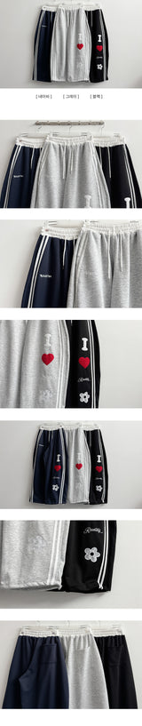 I Patch Track Balloon Wide Pants