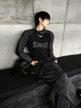 Vネックピグメントトラックブルックリン長袖Tシャツ