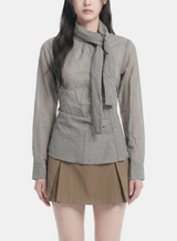 Noelle Draped Tie Blouse