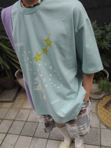 ヘビーコットン ソウル グラフィック Tシャツ (Tenta Tumble & Bio Washed)2サイズ - ヴィンテージブルー