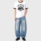 Essential Standard Short-Sleeve Ringer T-Shirt Motorcycle White