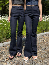 Selvedge denim spandex high waist bootcut pants (Denim)