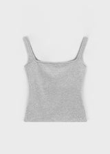 [B-BASIC] Basic Cotton Span Square Neck Sleeveless (Built-in Cap)
