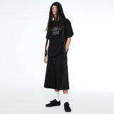 Palm Tree Appliqué Bermuda Sweat Pants Black