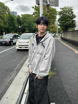 West semi-cropped zip-up hoodie