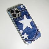 Patched Star Pocket Denim Case Heritage Blue (SV_MagSafeGlass)