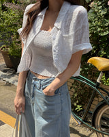 Land cropped shirt & sleeveless set